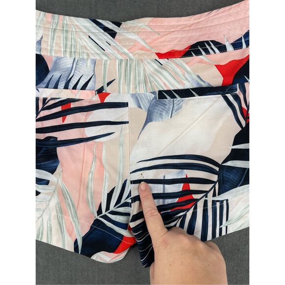 Athleta Board Shorts Women 2 Pink Palm Leaf Print Swim Zip Pockets‎ Athleisure - Picture 10 of 11